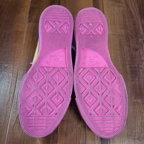 Corduroy Converse Chuck Taylor All Star Lift Low Rainbow VTG White Womens US 5 - Picture 7 of 9